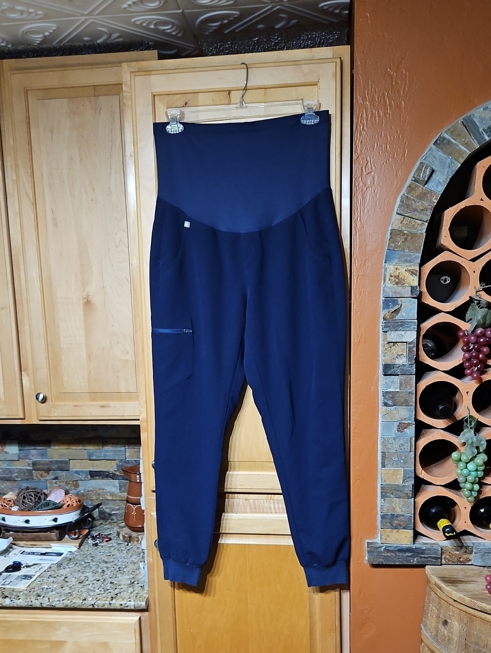 Figs Zamora Maternity Jogger Scrub Pants Navy Blue